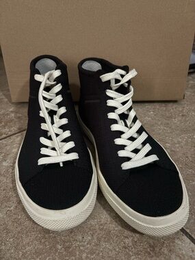 Rothy's Black High-Top Sneakers with White Laces